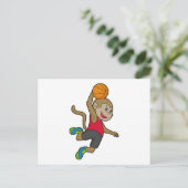 Basketbalspeler aap Basketbal Briefkaart (Staand voorkant)
