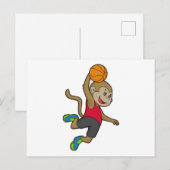 Basketbalspeler aap Basketbal Briefkaart (Voorkant / Achterkant)