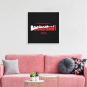 Basketbalspeler Abstract Swish - Woordkunst Canvas Afdruk (Insitu (Woonkamer))