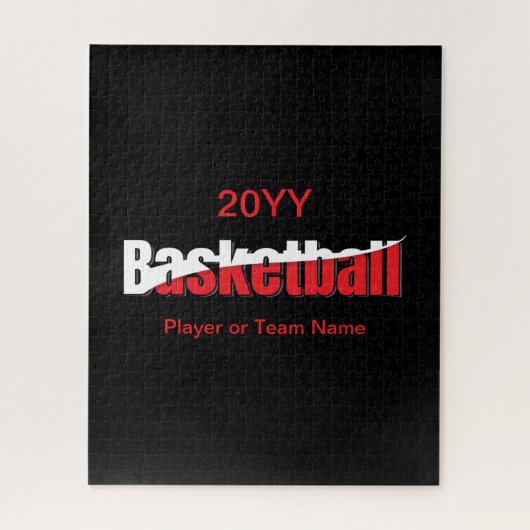 Basketbalspeler Abstract Swish - Woordkunst Legpuzzel (Verticaal)