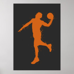 Basketbalspeler - Abstracte Aquarelstijl Poster