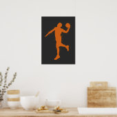 Basketbalspeler - Abstracte Aquarelstijl Poster (Keuken)