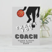 Basketbalspeler Basketbalcoach Bedankkaart (Staand voorkant)