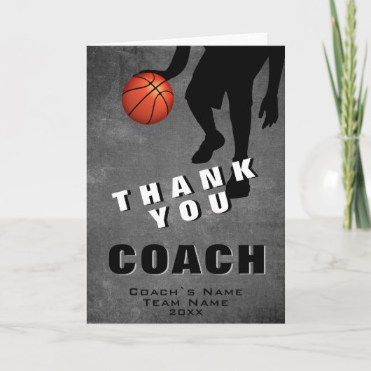 Basketbalspeler Basketbalcoach Bedankkaart (Voorkant)