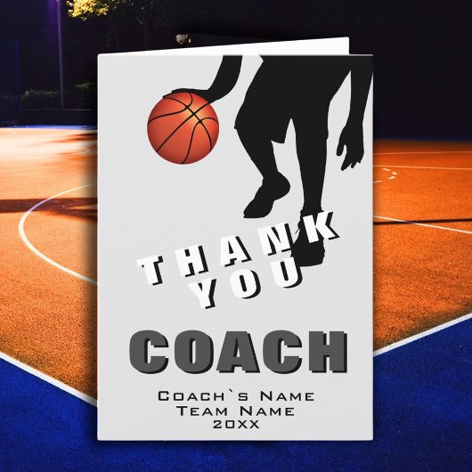 Basketbalspeler Basketbalcoach Bedankkaart