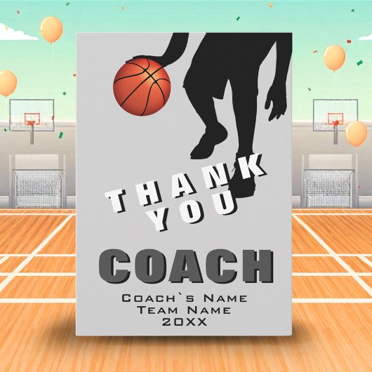 Basketbalspeler Basketbalcoach Bedankkaart