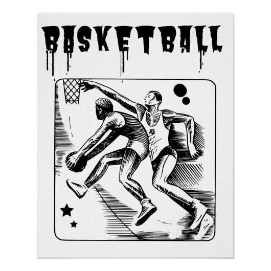 Basketbalspeler Basketballer Sports Perfect Poster (Voorkant)