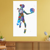 Basketbalspeler Canvas Afdruk (Insitu (Woonkamer))