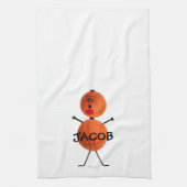 Basketbalspeler Cartoon Theedoek (Verticaal)