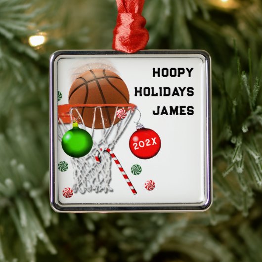 Basketbalspeler Collectible Metalen Ornament (Boom)