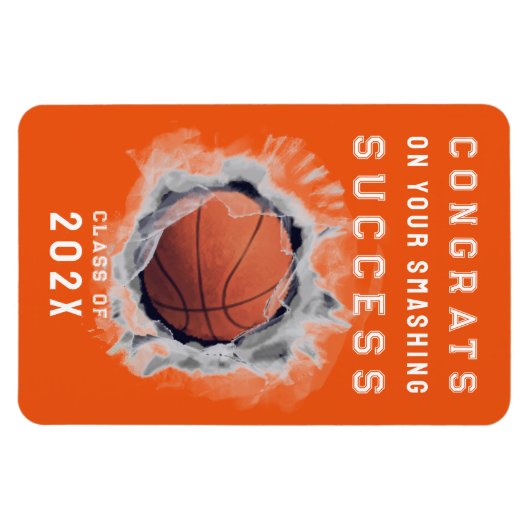 Basketbalspeler Congrats Magnet Magneet (Horizontaal)