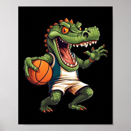Basketbalspeler Crocodile Poster (Voorkant)