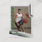 Basketbalspeler Custom Trading Kaart Zwart Groen Contactkaartje (Voorkant)
