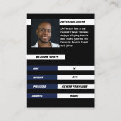 Basketbalspeler Custom Zwart Trading Kaart Blauw Contactkaartje (Achterkant)