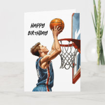 Basketbalspeler die hoops schiet Gelukkige verjaar