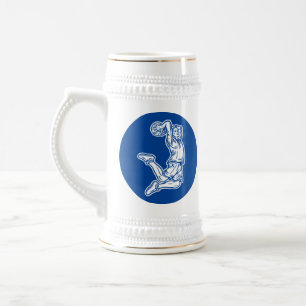 Basketbalspeler doet Slam Dunk Licht Design Bierpul