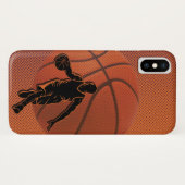 Basketbalspeler Dribbel Silhouet Sport Case-Mate iPhone Case (Achterkant (horizontaal))