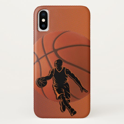 Basketbalspeler Dribbel Silhouet Sport Case-Mate iPhone Case (Achterkant)