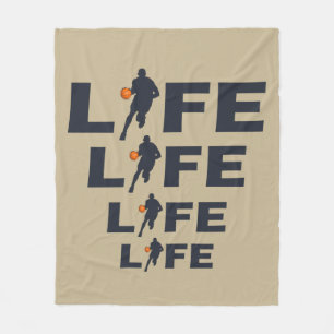 basketbalspeler dribbelen met oranje bal fleece deken