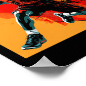 Basketbalspeler Dunking Basket Poster (Hoek)
