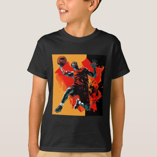 Basketbalspeler Dunking Basket T-shirt (Voorkant)