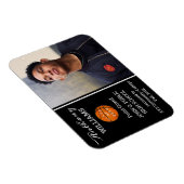 Basketbalspeler Foto Zwart | Witte Afstuderen Magneet (Rechterzijde)