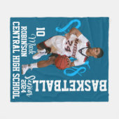 Basketbalspeler Game Foto Fleece Deken (Voorkant (Horizontaal))