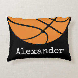 Basketbalspeler Gepersonaliseerd met naam nummer A Accent Kussen