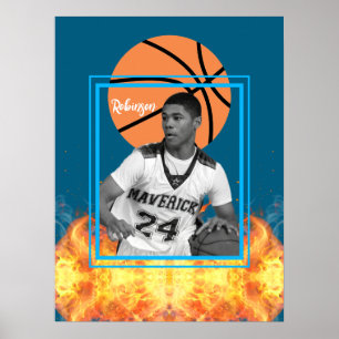 Basketbalspeler Gepersonaliseerde foto Poster
