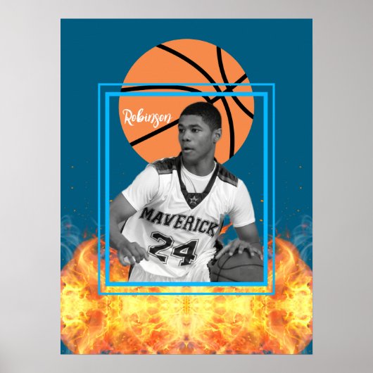 Basketbalspeler Gepersonaliseerde foto Poster (Voorkant)