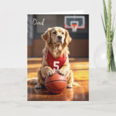 Basketbalspeler Golden Retriever verjaardag Kaart (Voorkant)