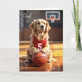 Basketbalspeler Golden Retriever verjaardag Kaart