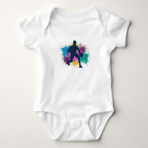 Basketbalspeler Grungy Kleurspatten Romper