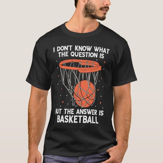 Basketbalspeler Het antwoord Basketbalteam Baske T-shirt (Voorkant)