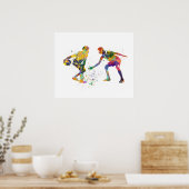 Basketbalspeler in aquarel poster (Keuken)