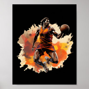 Basketbalspeler in Art Design 1 Poster