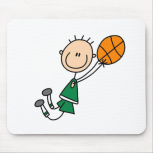 Basketbalspeler in de lucht muismat