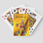 Basketbalspeler Karikatuur en bal Personaliseren Pokerkaarten (Achterkant)