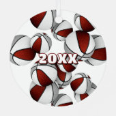 Basketbalspeler Keepsake Maroon Grey Sports Metalen Ornament (Achterkant)