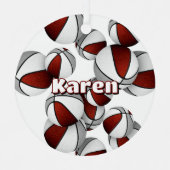 Basketbalspeler Keepsake Maroon Grey Sports Metalen Ornament (Voorkant)