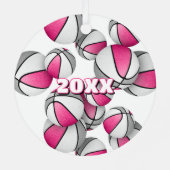 Basketbalspeler Keepsake Pink Grey Girls Sport Metalen Ornament (Achterkant)