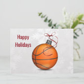 Basketbalspeler Kerstkaarten Feestdagenkaart (Staand voorkant)
