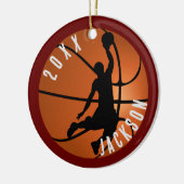 Basketbalspeler Kerstmis Keramisch Ornament (Links)