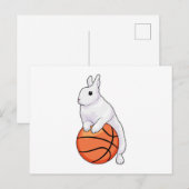 Basketbalspeler Konijn Basketbal Briefkaart (Voorkant / Achterkant)