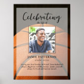 Basketbalspeler Life Celebration Fotobegrafenis Poster (Voorkant)