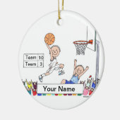 Basketbalspeler - Mannelijk Keramisch Ornament (Links)