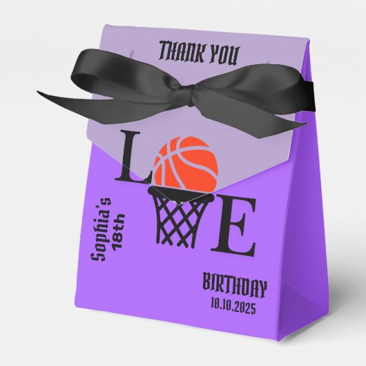 Basketbalspeler Meisje, Basketbal Meisje Team Bedankdoosjes (Voorkant Zijde)