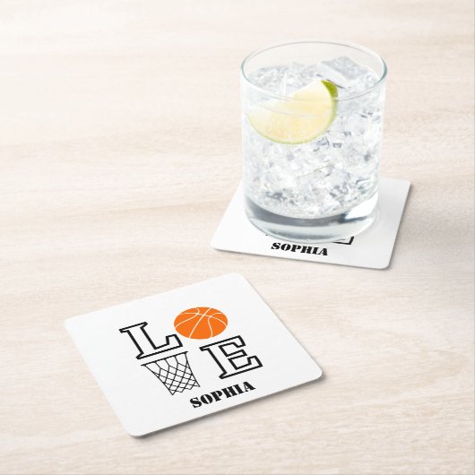 Basketbalspeler Meisje, Basketbal Meisje Verjaarda Kartonnen Onderzetters (Insitu)