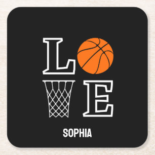 Basketbalspeler Meisje, Basketbal Meisje Verjaarda Kartonnen Onderzetters