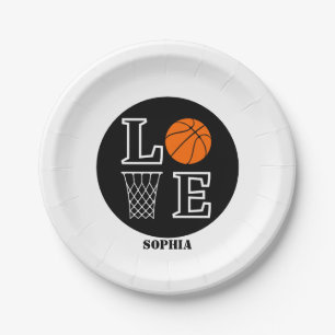 Basketbalspeler Meisje, Basketbal Meisje Verjaarda Papieren Bordje